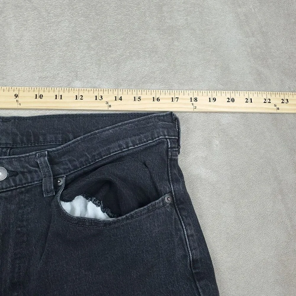 Levis 505 Jeans Mens 34x34 Gray Charcoal Wash Regular Straight Zip Fly Stretch